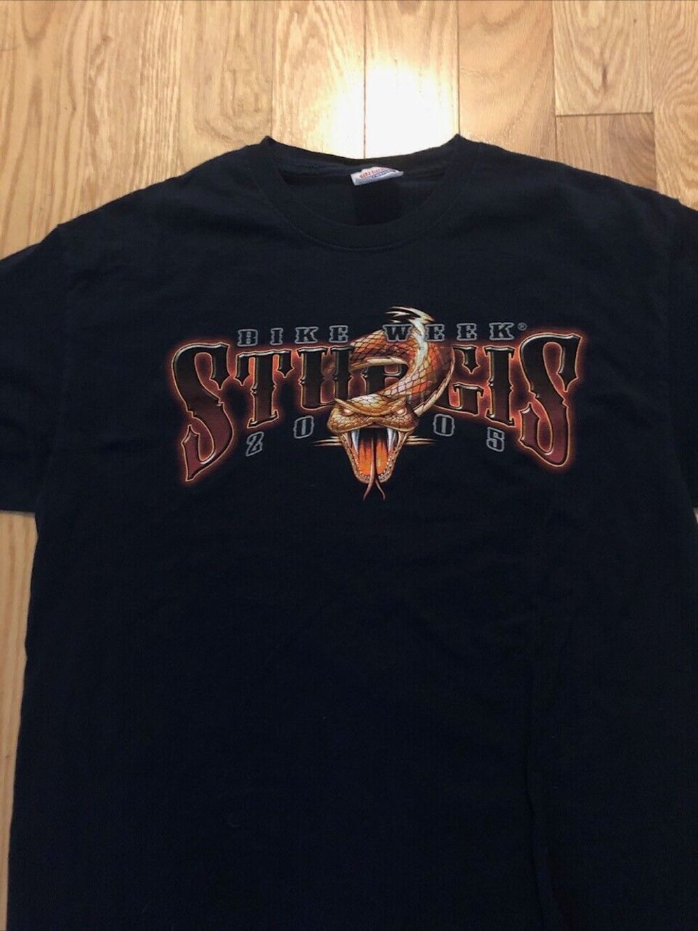 Vintage 2005 Sturgis, SD Motorcycle Rally Double Sided T-Shirt Large Hanes‎